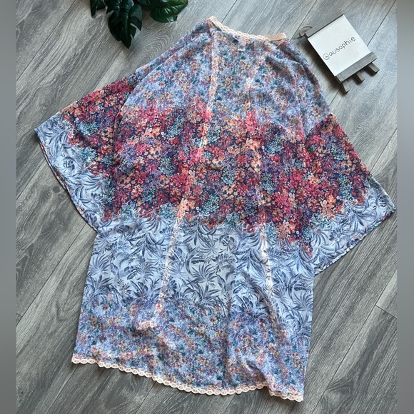 Victoria’s Secret Sheer Floral Lace Trim Kimono & Halter Dress Set Sz M & M / L - Picture 13 of 16
